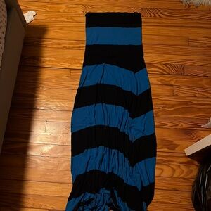 Light blue and dark blue maxi dress ( early 2000s) super cute on, beach dress.